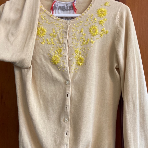 Diab’less Naples yellow Beaded sweater Size M - Picture 5 of 7